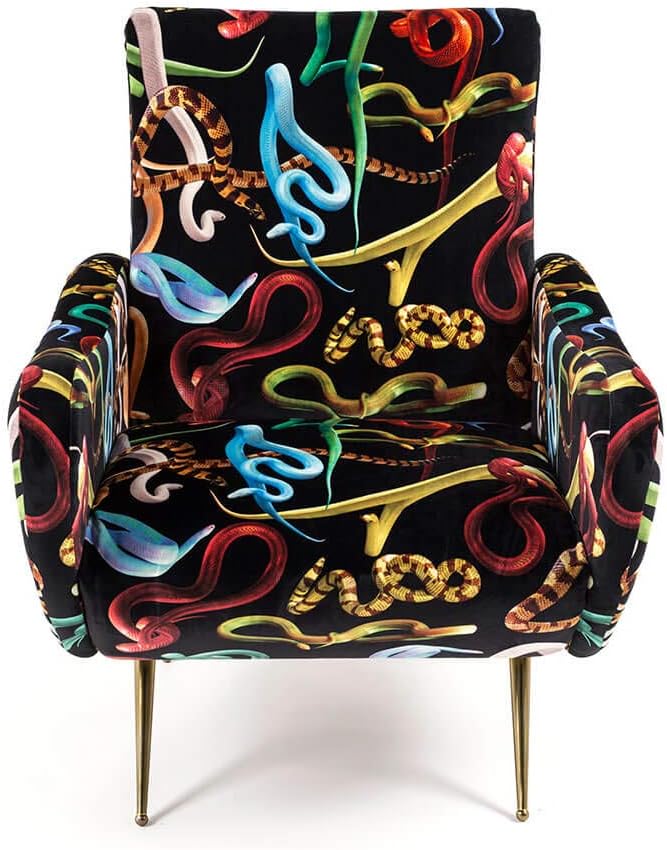 Seletti Toiletpaper Armchair with snakes decor