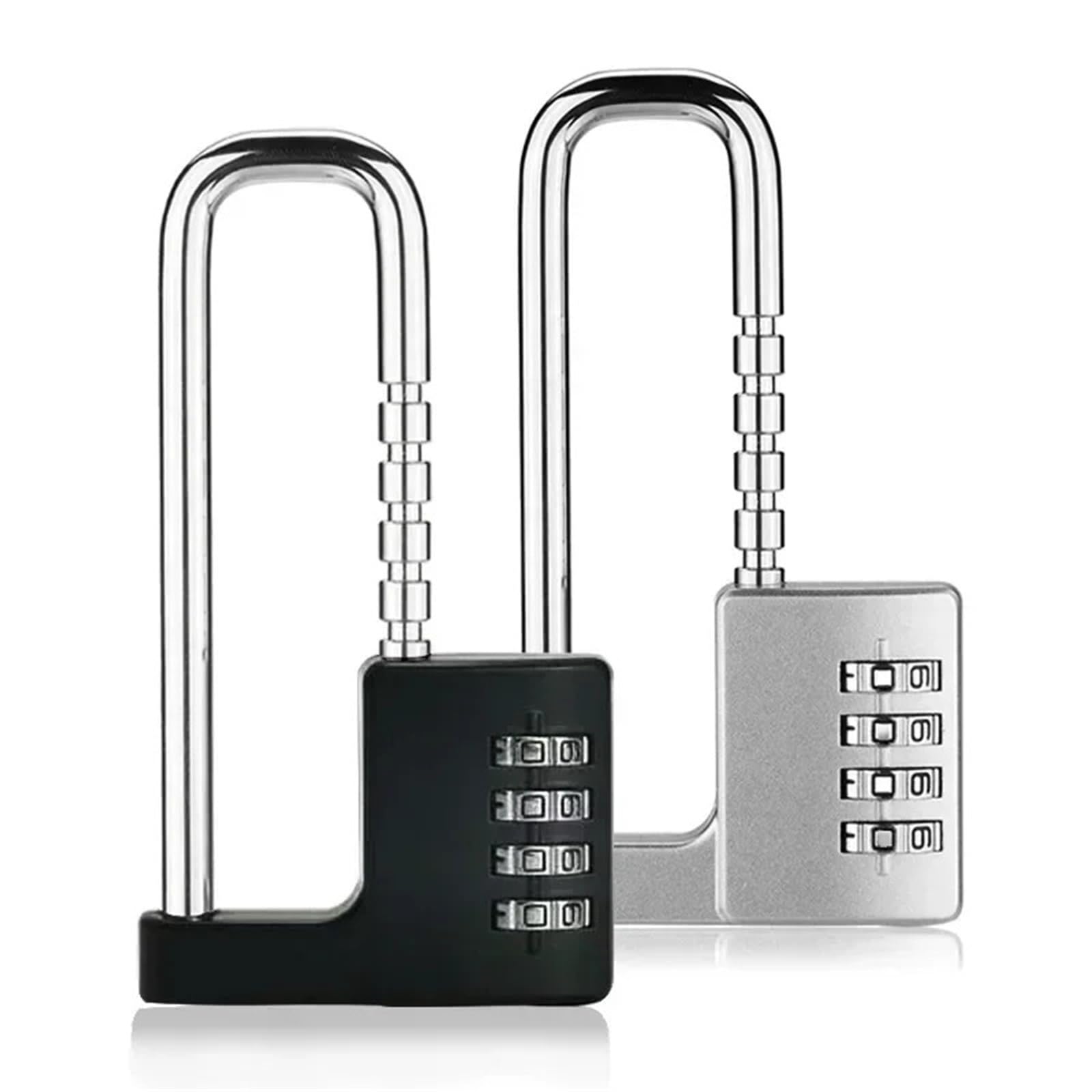 Bghyjkol Black Padlock Combination Padlock Adjustable Shackle Lock