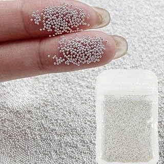 Silver Caviar Beads Alloy Mini Nail Ball Beads Nail Art Charm Cute Nail Decorations Silver Nail Charms Nail Studs Nail Charm for Acrylic Nails DIY Nail Art Decoration Accessories 3Gram 0.31INCH