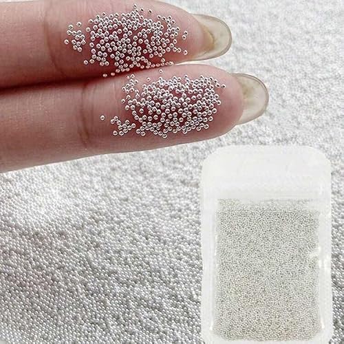 Silver Caviar Beads Alloy Mini Nail Ball Beads Nail Art Charm Cute Nail Decorations Silver Nail Charms Nail Studs Nail Charm for Acrylic Nails DIY Nail Art Decoration Accessories 3Gram 0.31INCH