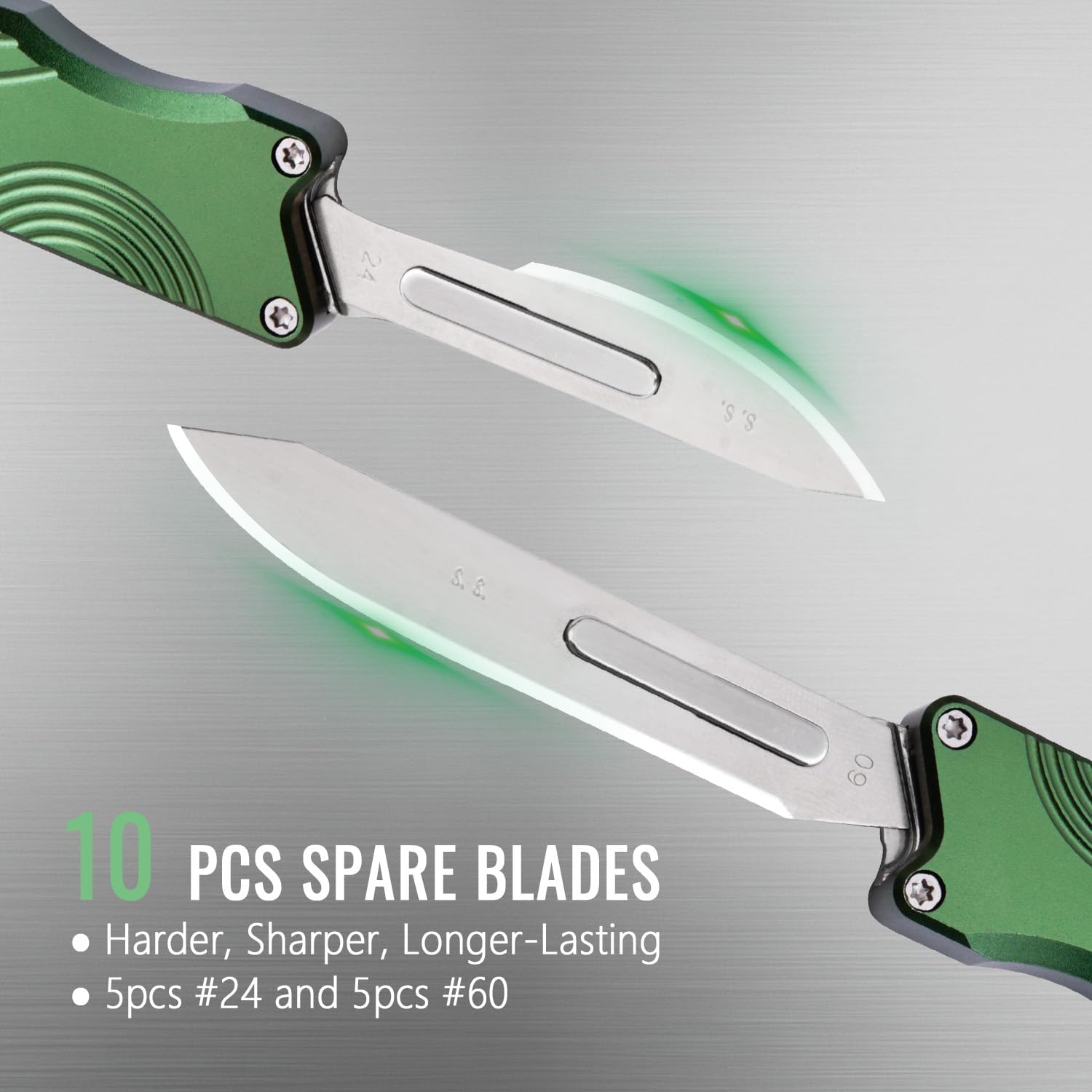 Aluminum Alloy Folding Scalpel Knife, Utility Knife with Clip, EDC Pocket Knife with 10 Replaceable Blades
