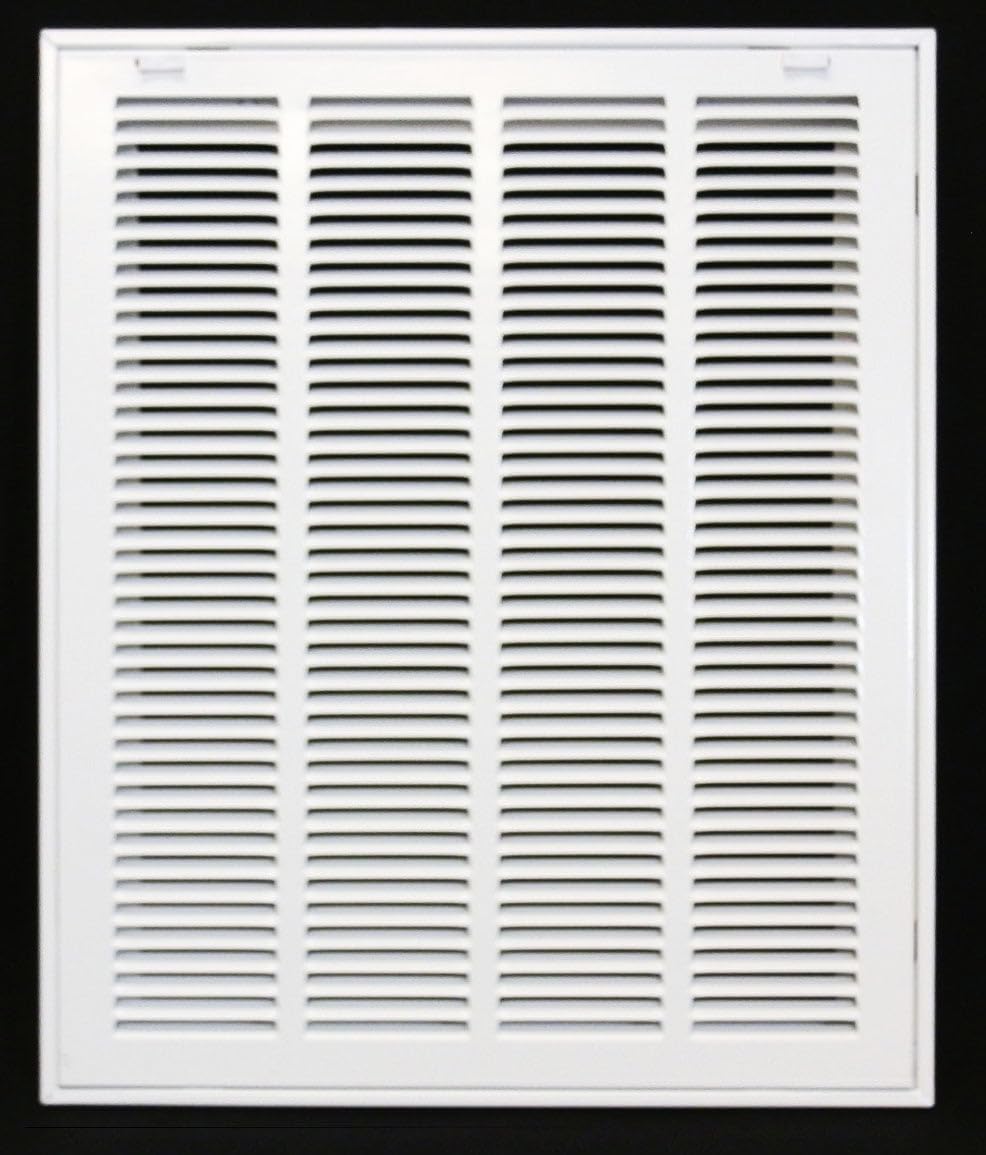 HVAC Premium 16 x 20 Duct Opening Steel Return Air Filter Grille, for 1-inch Filter, Removable Door, Flat Stamped HVAC Vent Cover Grille, Outer Dimensions 18.5 x 22.5