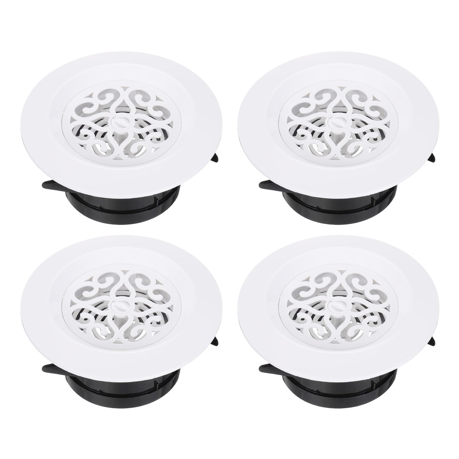 Grille d'aération ronde 150mm ABS réglable blanche PATIKIL lot de 4