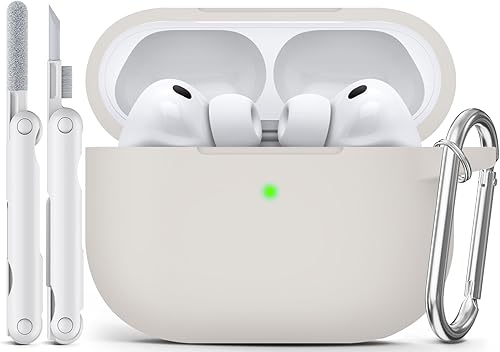 MCTOPZO for AirPods Pro 3 Case 2025 Come with Cleaner Kit,Soft Silicone Protective Cover for Apple AirPods Pro 3rd Generation Cases with Keychain, AirPod Pro 3 Case for Women Men-Stone