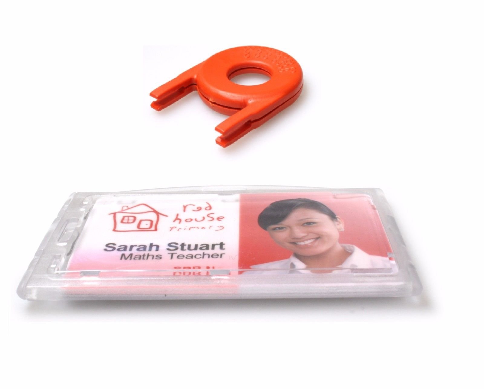 Lockable ID Badge/Card/Identification/Horrizontal/Portrait Holder with Spare Key