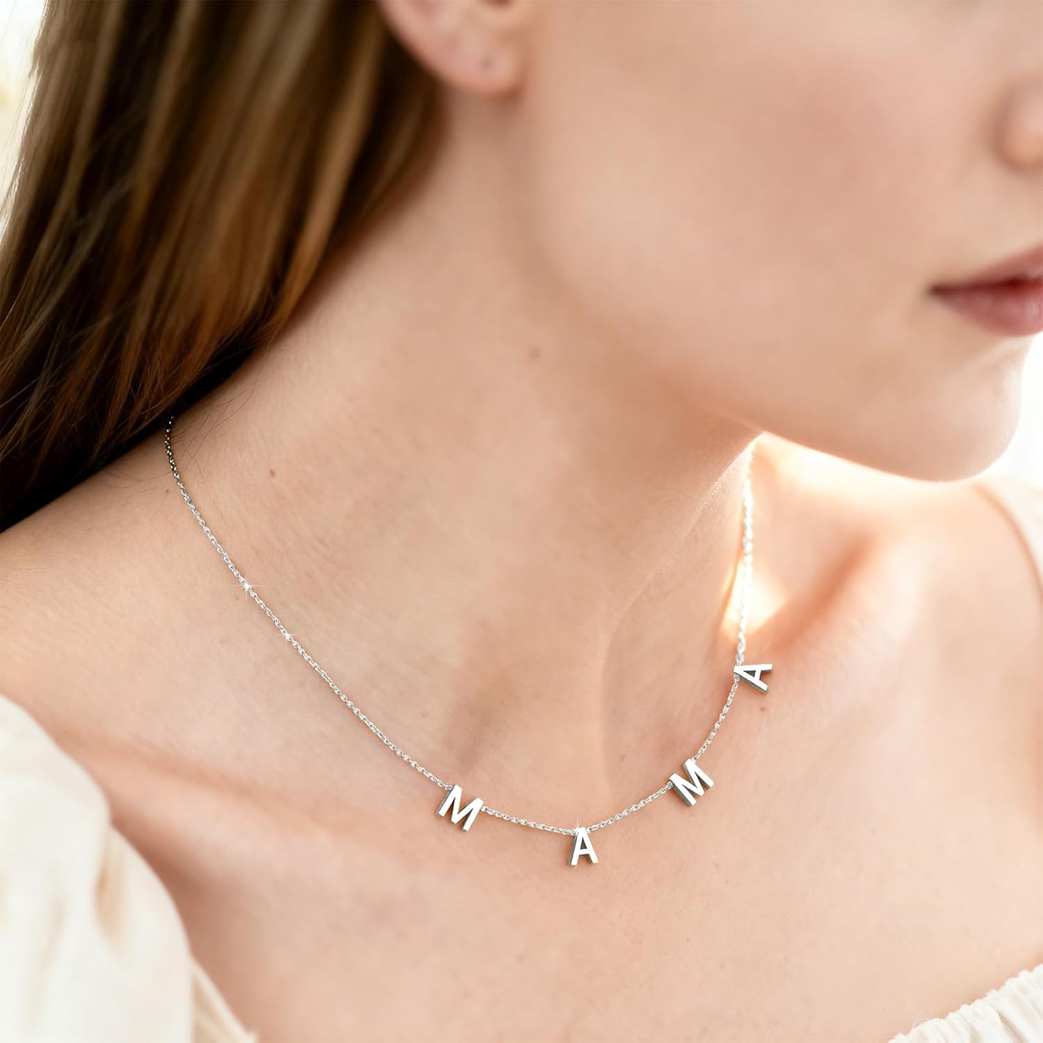 KSF Mama Mom Necklace for Women - 2Pcs 18K Gold Plated Mama Heart Necklaces Non Tarnish New Mom Gifts Gold Pendant Necklace Trendy Jewelry, Post Partum First Time Gift for Expecting Mom - Image 2