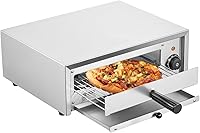 VEVOR 12-Inch Countertop Electric Pizza Oven, 1500W, 122-662°F Precise Temp, Stainless Steel, Easy-Clean for Home & Commercial Use