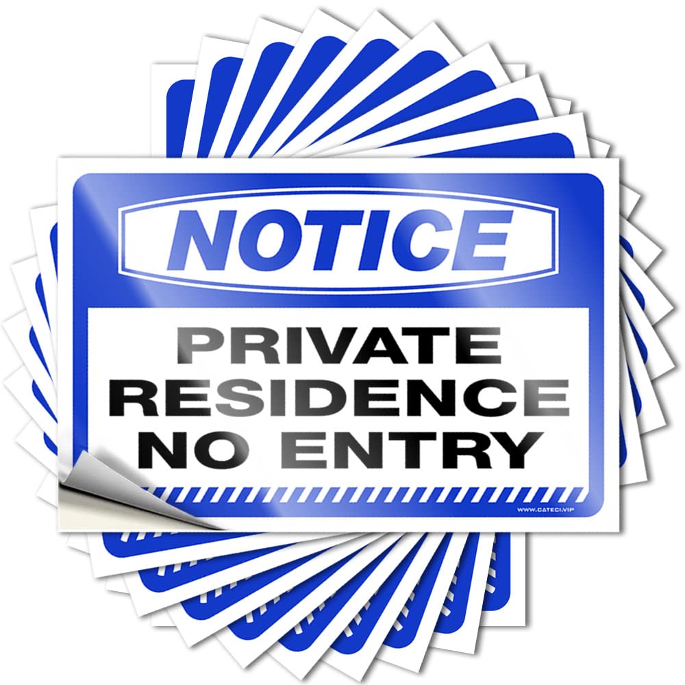 Teen Tiny Bumper - Notice Private Residence No Entry Removable Decal Tumbler Easy Peel for Spring(12X18CM)