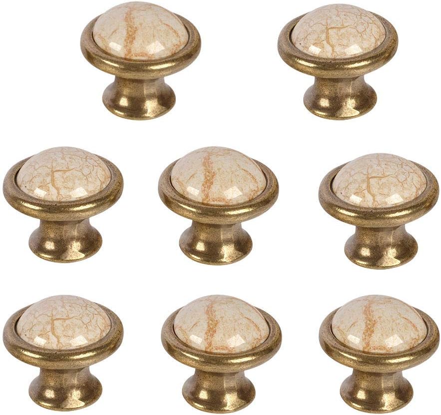 Yishik Set of 8 Door Knobs and Handles for Chest of Drawers Ceramic Cabinet Drawer Knobs and Pulls Large