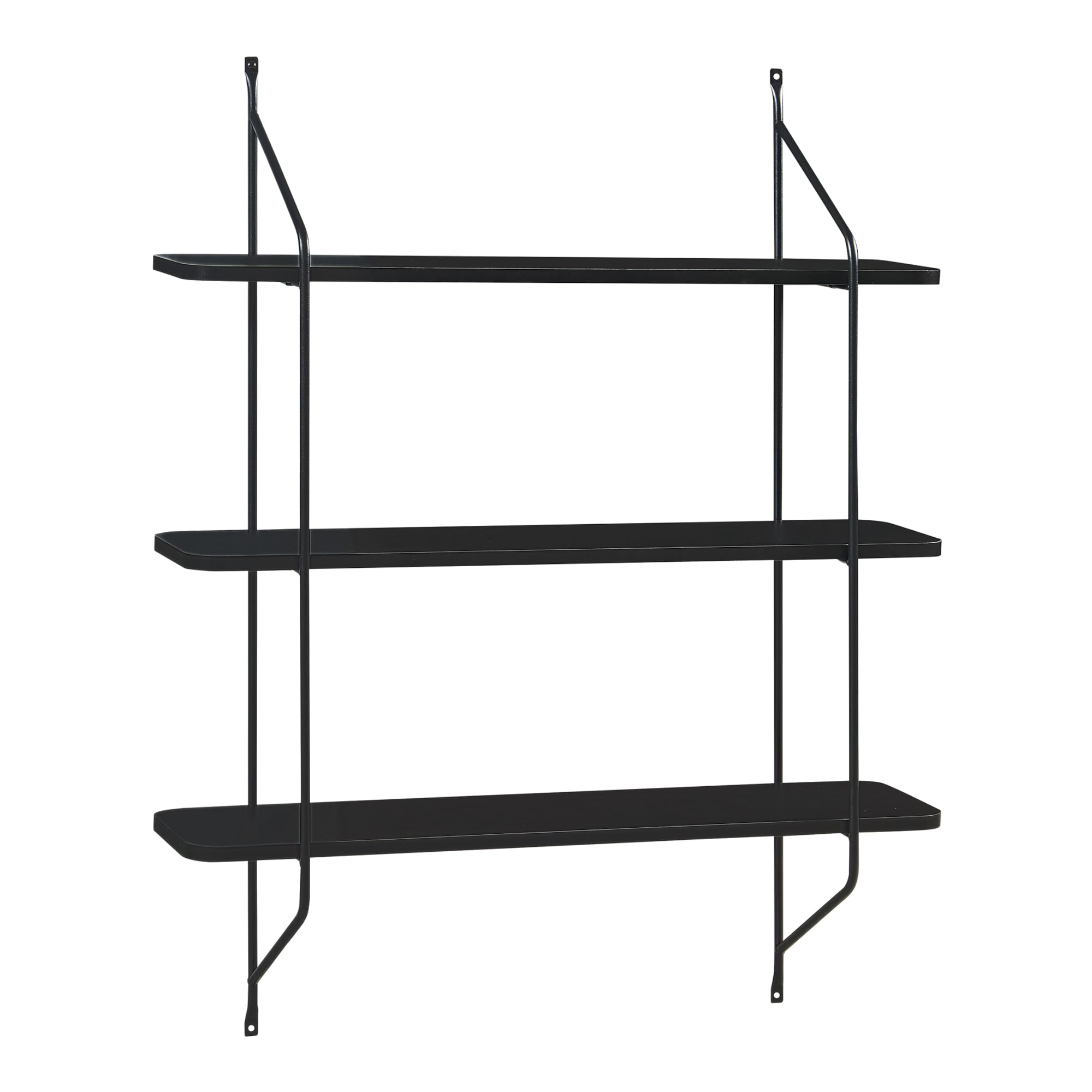 [en.casa] Scaffale da Parete a 3 Ripiani Scaffale Pensile Mensola da Muro Salvaspazio 100 x 80 x 21 cm per Soggiorno Cucina Bagno Ufficio - Nero