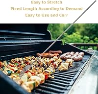 Vista 6 de Tenedor telescópico ajustable horquilla extensible horquilla larga tenedor extensible horquilla extra larga de acero inoxidable, para comer