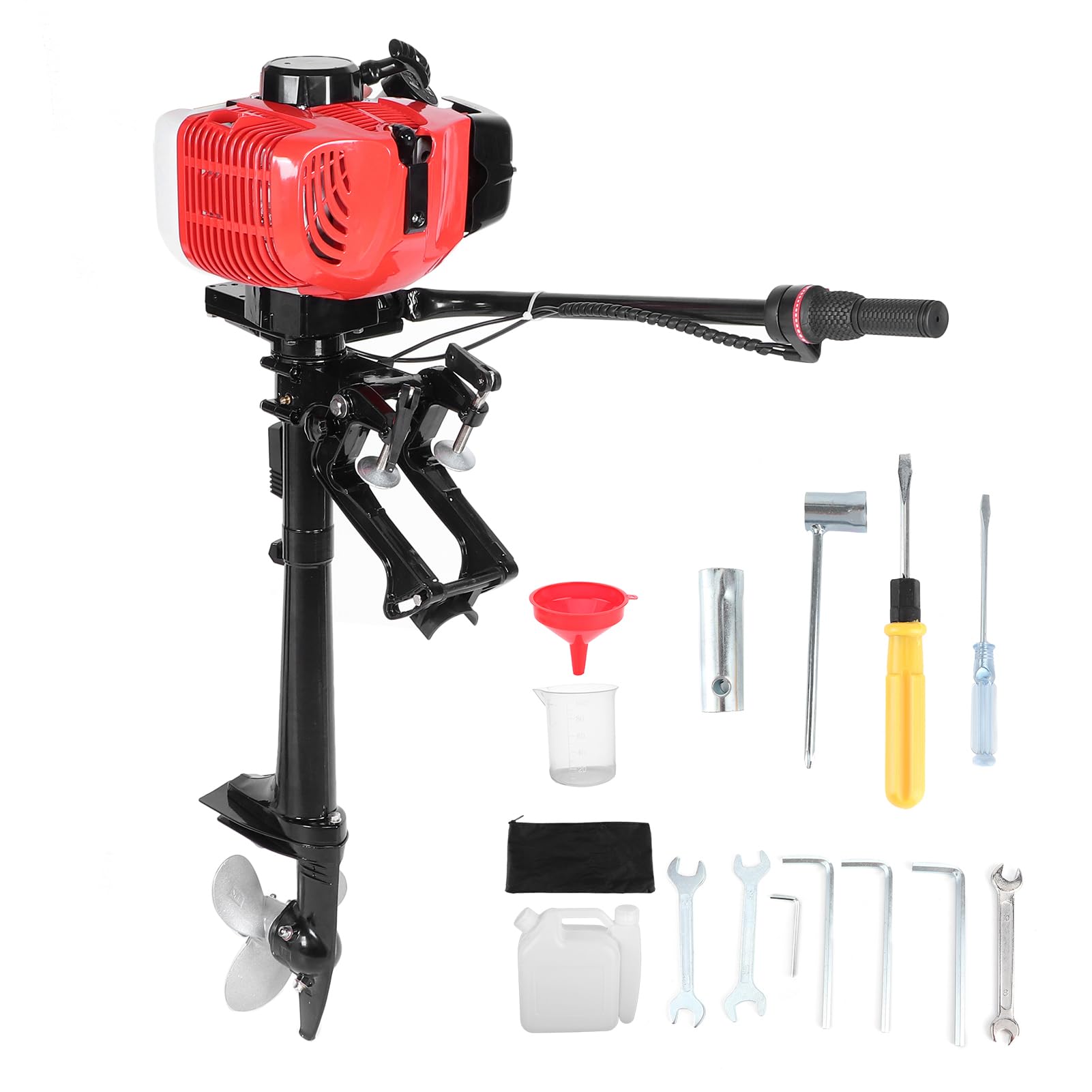 Sponsored Ad – Outboard Motor, 2-Stroke 3.6HP Heavy Duty Boat Engine with Air Cooling System, 2.5nm 3.6ml Displacement Ideal for Sailboats and Yachtsr