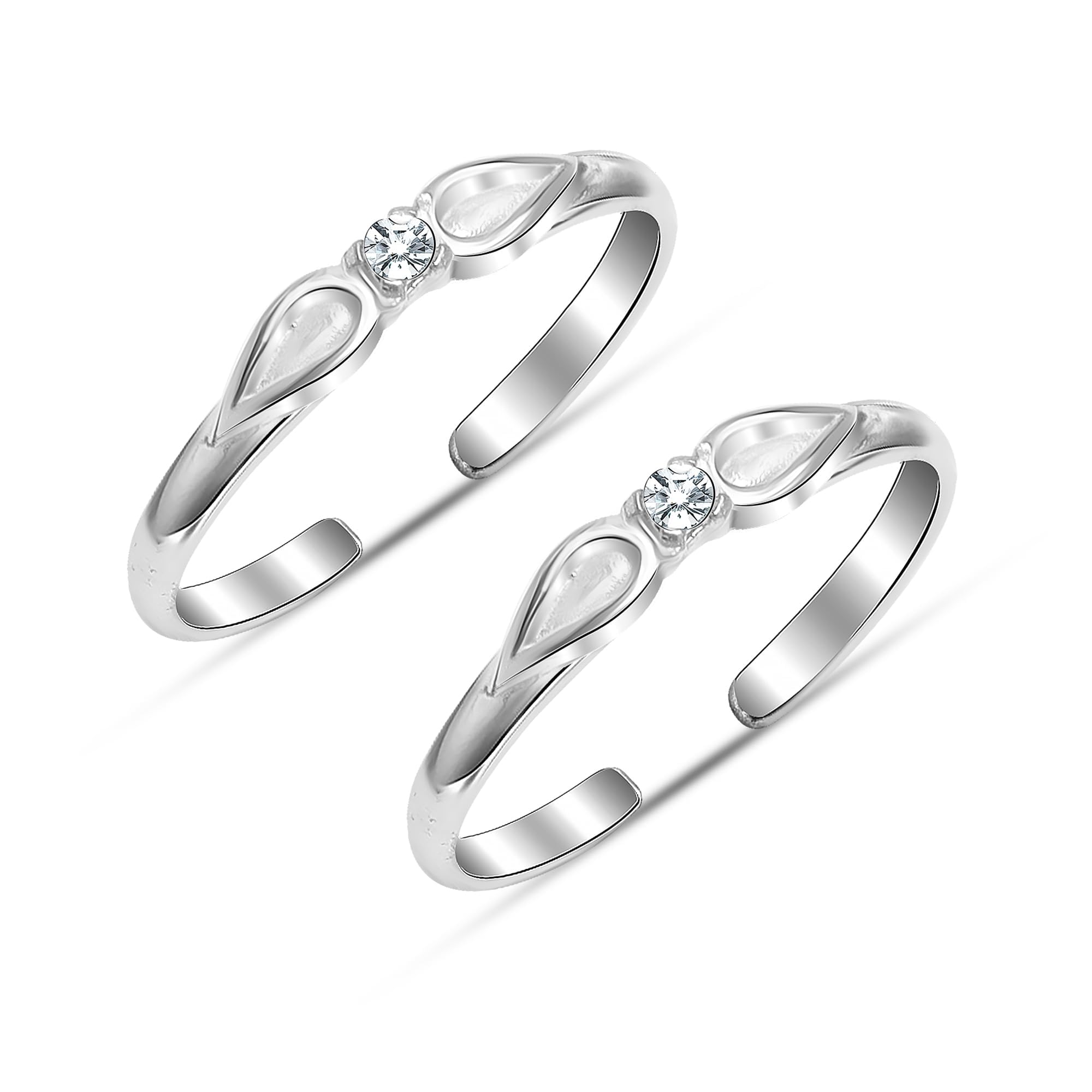 925 Sterling Silver CZ Toe Ring for Women | BIS Hallmarked Vintage Italian CZ Womens Toe Rings | Elegant and Comfortable Toering jewelry Gift | Anniversary Birthday Wedding Gifts-image-36
