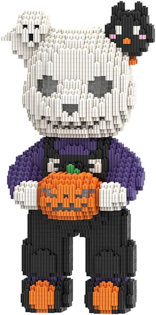 PIANTION Animal Halloween Pumpkin Skeleton Bear Micro Building Blocks Set(3500PCS XQ046) 12.6in High Series,Gifts Suitable for Adults
