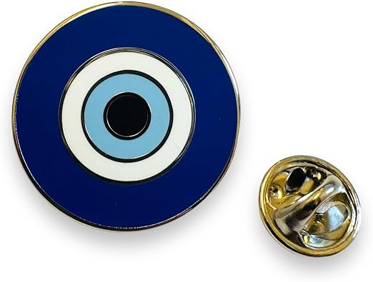 Evil Eye Pin Badge for Men and Women, Stainless Steel, Blue/White