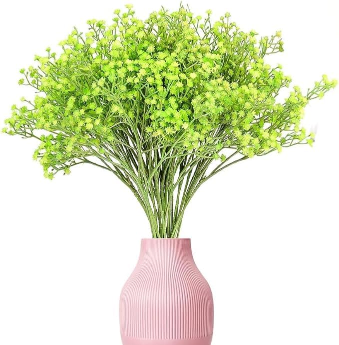 Image of Art Street Green Babys Breath Flowers Artificial Gypsophila Bouquets Flowers Mothers Day Gifting, Faux Flowers for Vases Decoration Items for Living Room (Pack of 1)