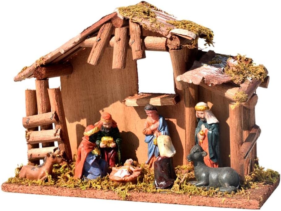 Hand Painted Nativity Figurine Set | Religious Christian Home Decor | Easter Table Decor for Nativity Collectors | Inspirational Bible Art - A