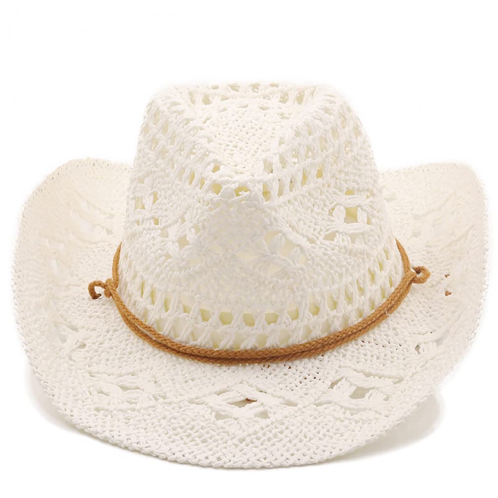 Cappello da Donna con Visiera per Cappello Estivo Cappello da Viaggio con Protezione Solare Cappello di Paglia Intrecciato Scavato