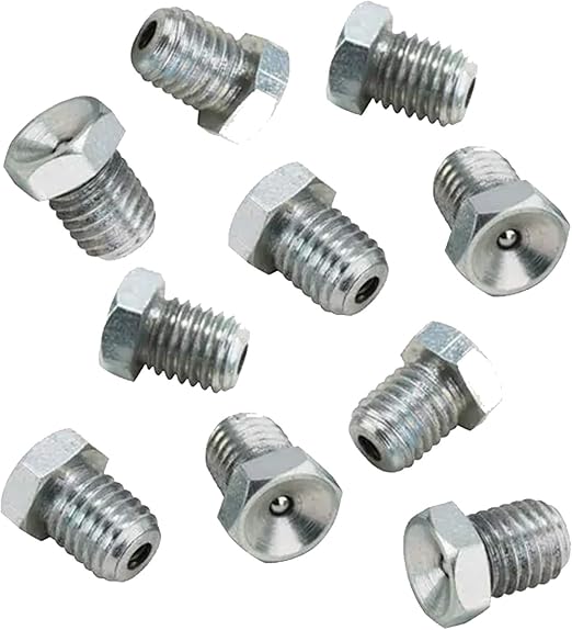 Low Profile Grease Zerks, 10 Pack Ideal for Spindles
