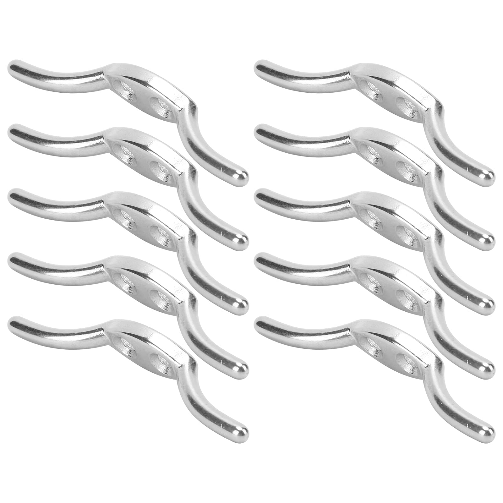 POENVFPO Rope Cleat Hook, 2in Stainless Steel Boat Flagpole Rope Cleats Hook with Mounting Screw for Yachts, Awnings, Boats No Drilling