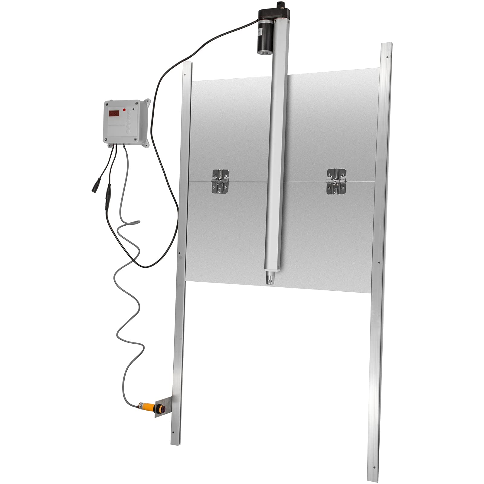 SUBTLETY 30 x 30 cm automatische kippendeur, 6 W, elektrische kippenklep met timer en afstandsbediening, lichtsensor, aluminium kippenhok, kippenhok, deur, netvoeding, batterij voor het bewaren van kippen (type A