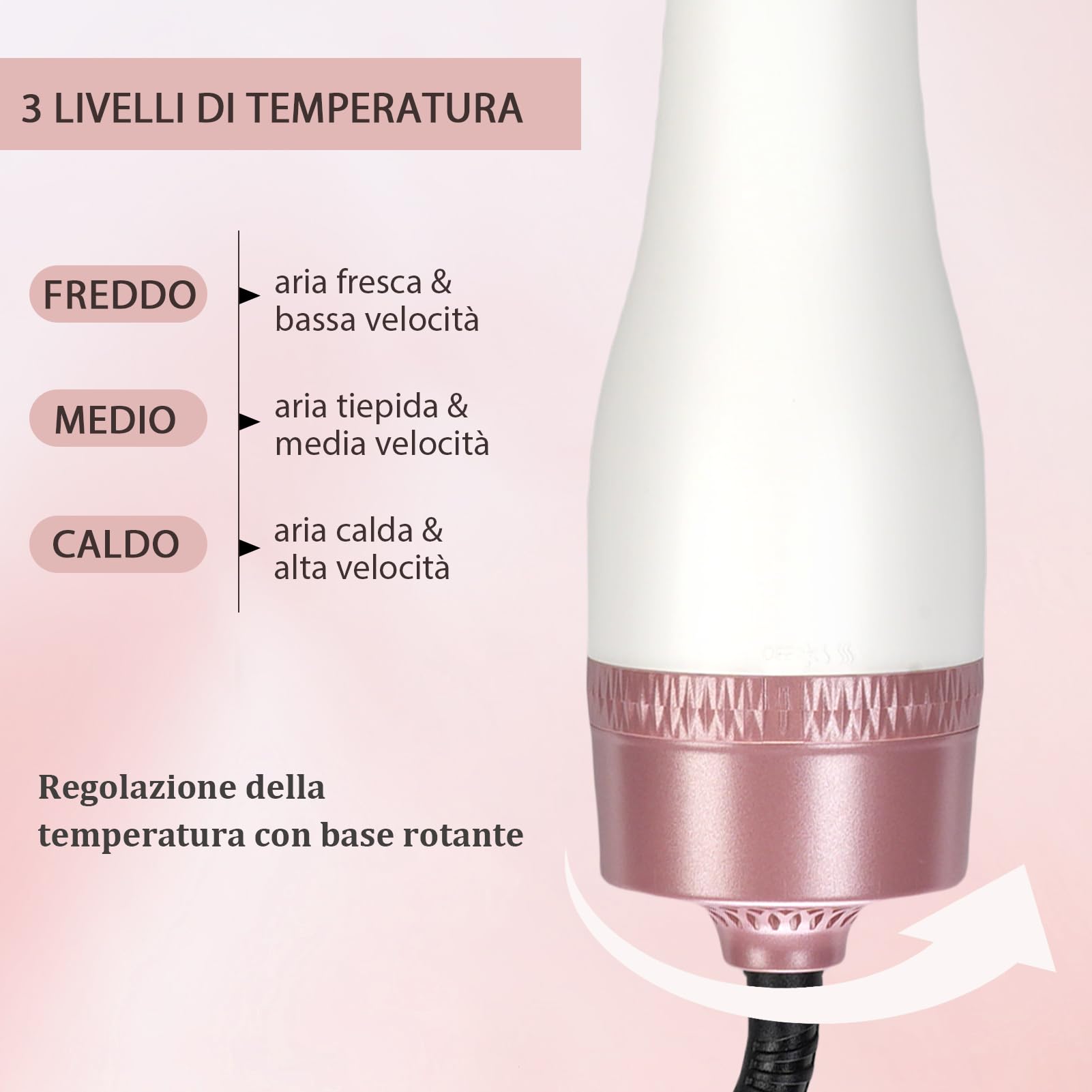Sonew Spazzola ad aria calda rotonda, spazzola per asciugacapelli, spazzola per asciugacapelli in uno, asciugacapelli e volumizzatore 4 in 1, spazzola ad aria calda, Hot Round Curling Blowout