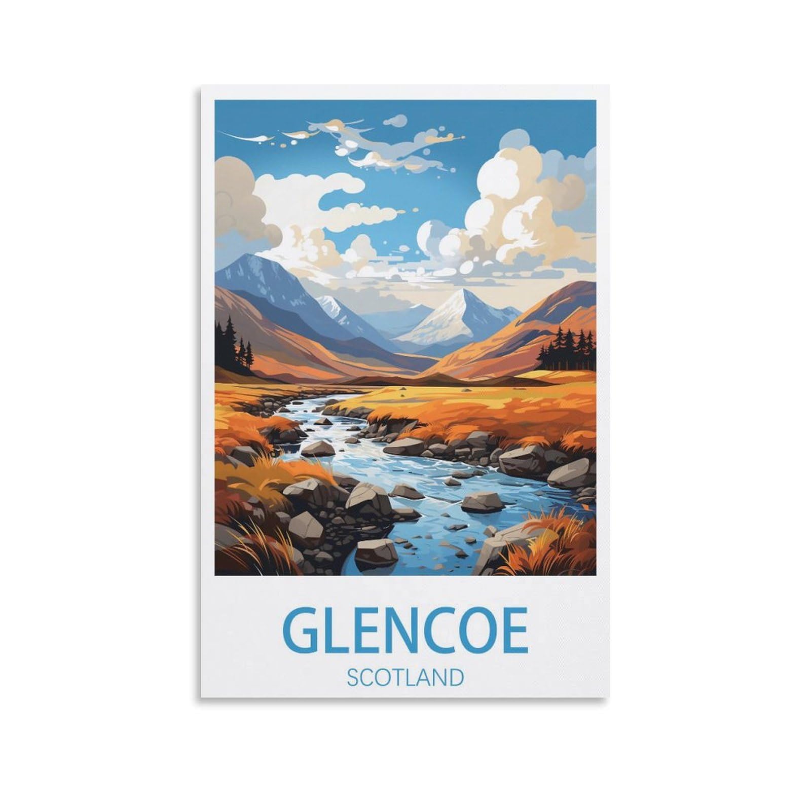 EZMLFA Diamond Painting Kits for Adults,Glencoe Scotland Somerset 5D Diamond Painting Kit for Adults Beginners, DIY Full Round Drill Gem Art Kits for Home 30x40cm