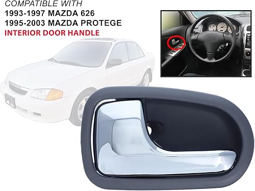 Vista 11 de Auto Parts Avenue APA MA1353113 - Manija de repuesto para puerta interior trasera delantera y trasera, color gris cromado para 1995-2003 Protege