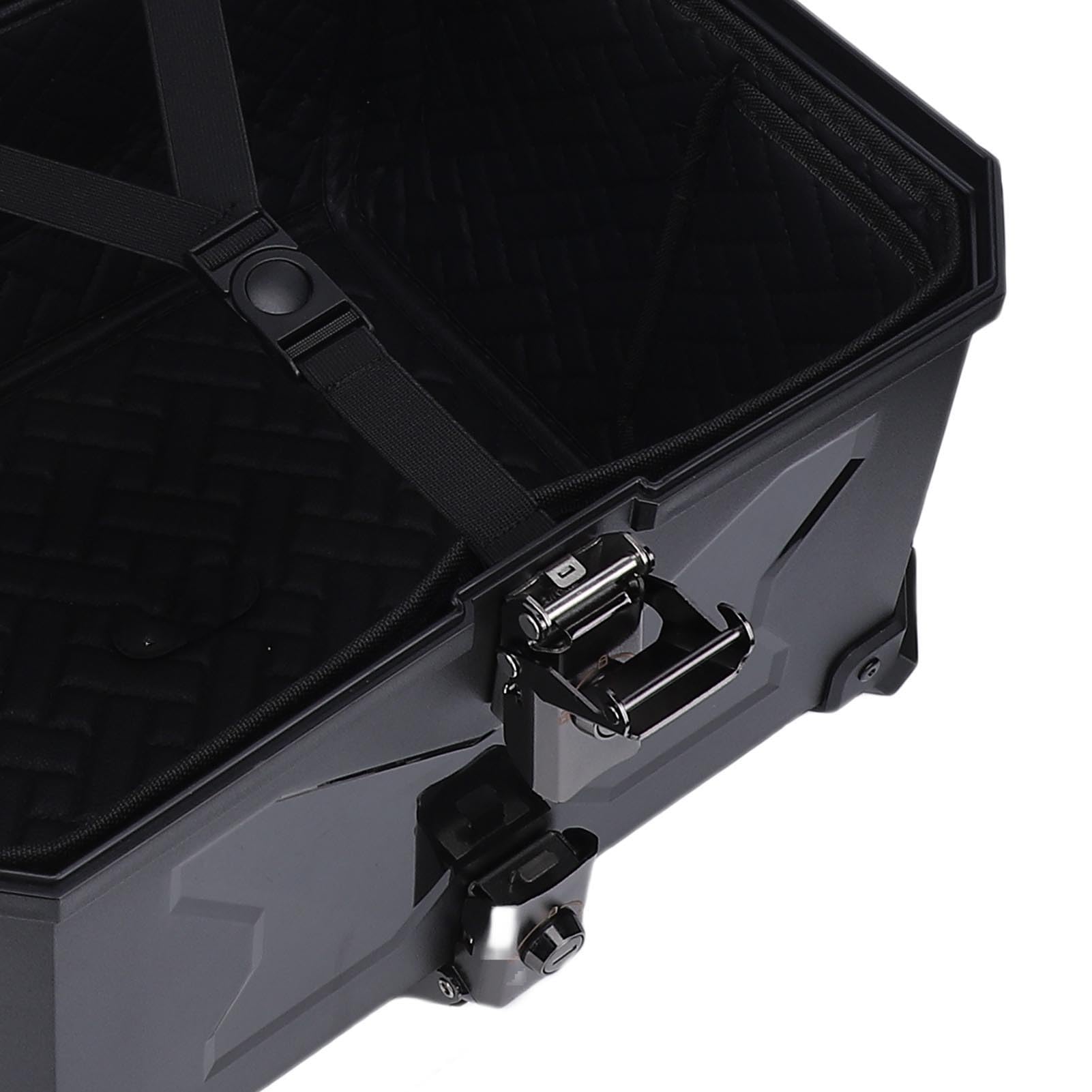 Zerodis Bauletto per Moto in ABS con Serratura, Baule per Casco da 45 Litri, con Strisce Riflettenti Sullo Schienale per Scooter, Motociclisti, Viaggi Pendolari