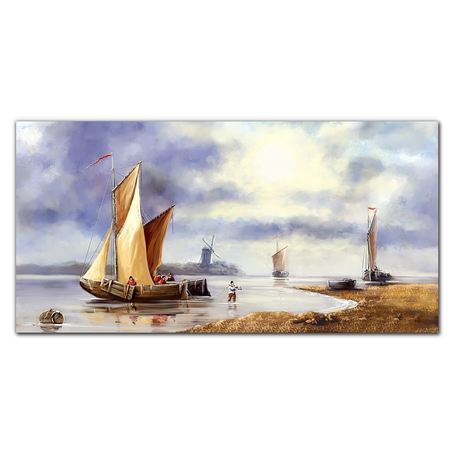Décoration de cuisine murale avec la crédence en verre trempé 100x50cm au motif marin
