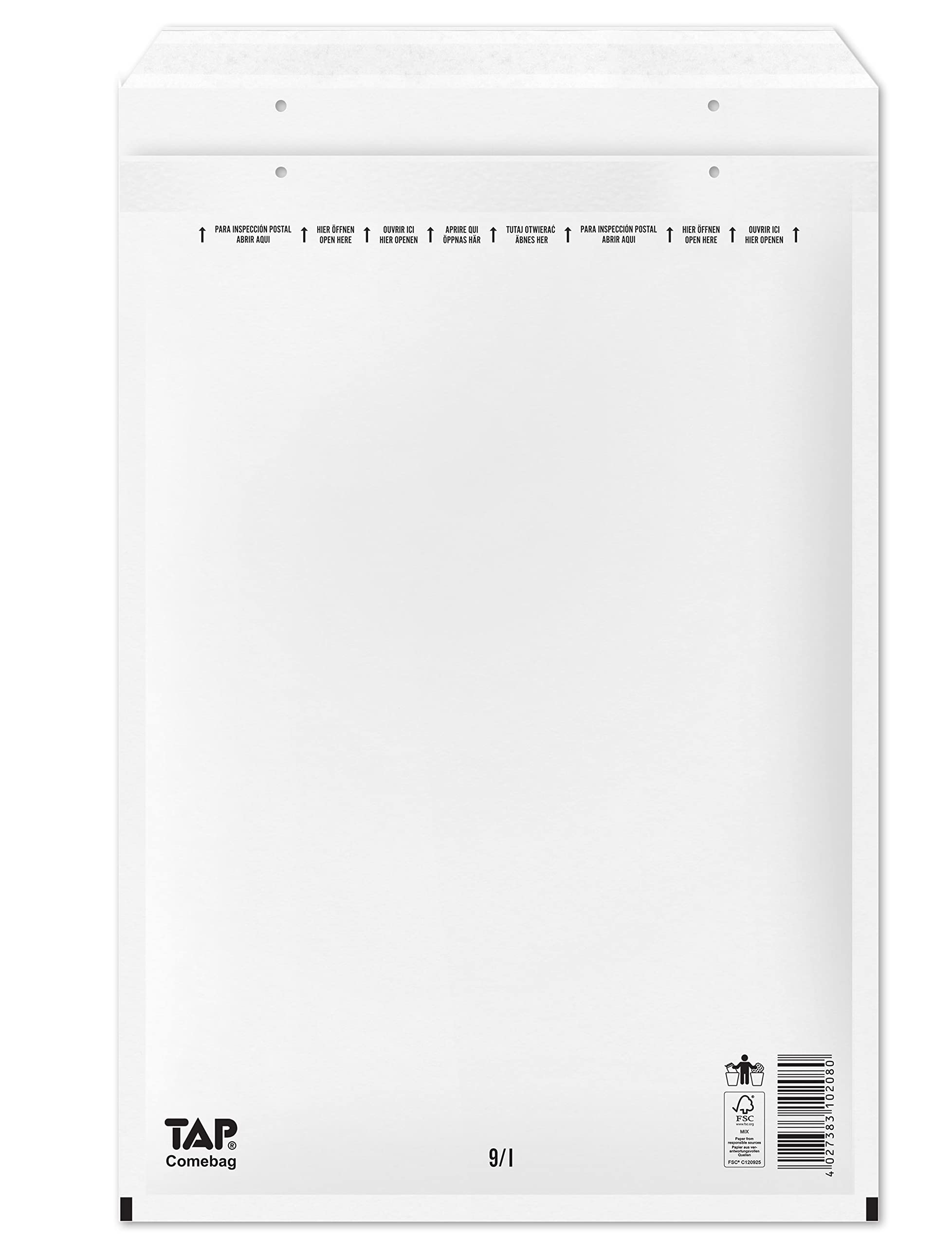 TAP Comebag 81020800 koperty z bąbelkami powietrznymi, białe