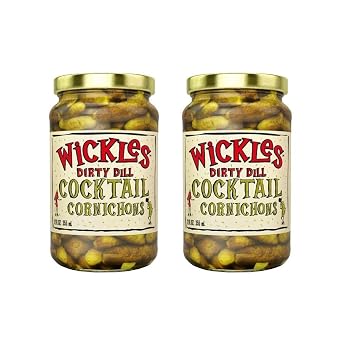 Wickles Dirty Dill Cocktail Cornichons 12 OZ, Pack of 2