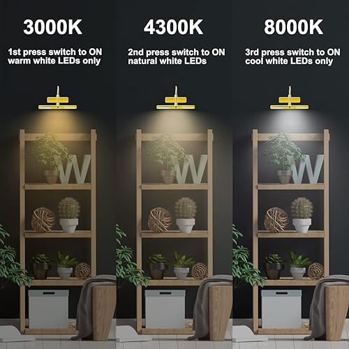 Miniatura 3 de BIGLIGHT - Luz LED inalámbrica a pilas para cuadros, con control remoto, cabezales de luz giratorios con 3 modos de iluminación lámpara de