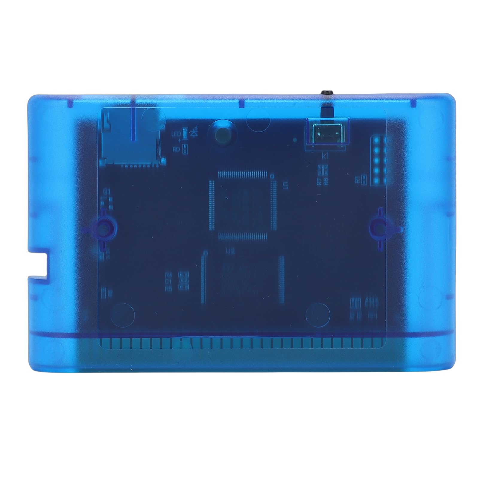 Plyisty Cartouche de Jeu Mega Drive V3 Pro pour Genesis et Master System, Carte Flash Tout-en-un avec Carte TF de 4 Go, Fonction de Sauvegarde et Prise en Charge des Triches, pour (BLUE)