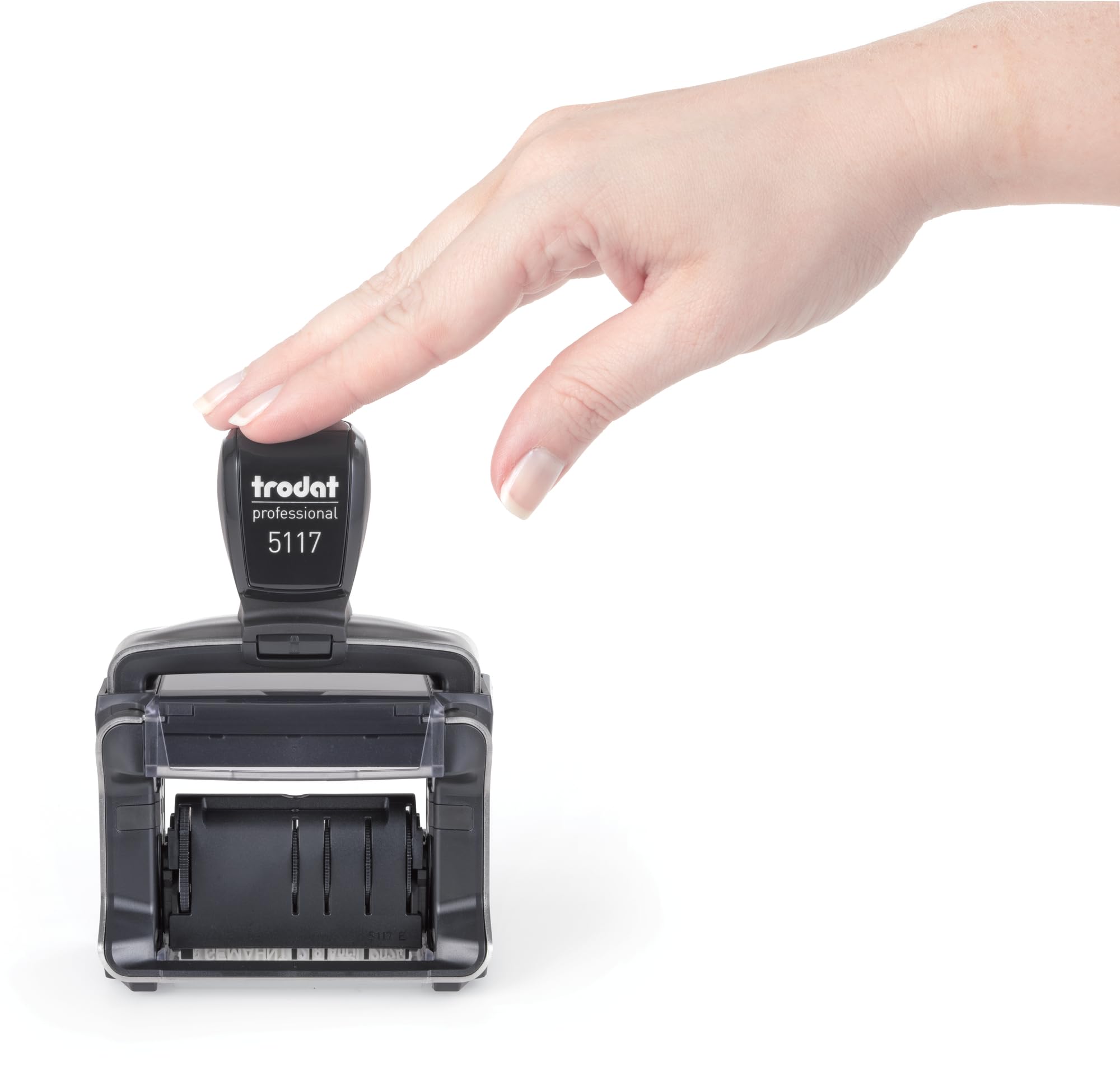 Trodat Professional 5117 - Timbro a nastro con testo e data, circa 48 x 4 mm, colore: Nero