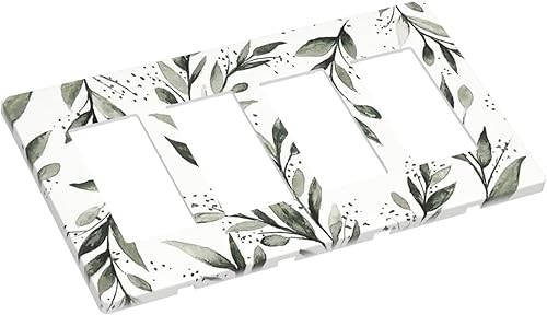 Miniatura 174 de Placa de pared dúplex de receptáculo de dispositivo de 1 gang de madera envejecida blanca gris con veta de tablón, cubierta de enchufe eléctrico de