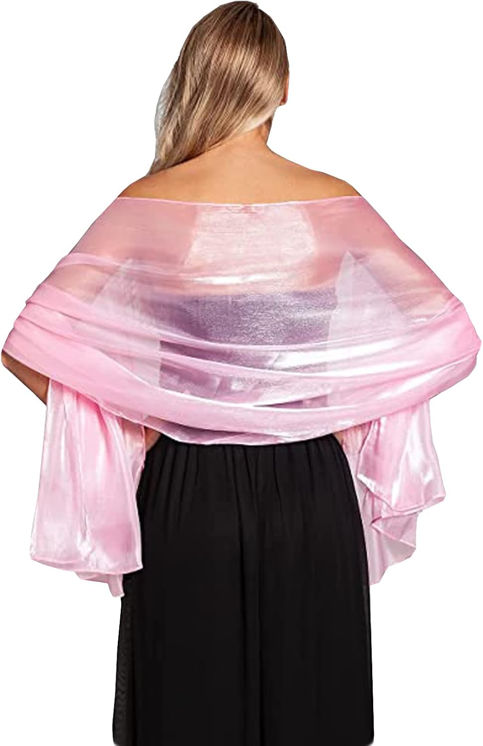 NiceYnn Chiffon Organza Sjaals Wraps voor Avondjurken Vrouwen Oversized 170x72cm Sheer Gladde Zijdeachtige Sjaal Bruiloft Formele Feest, Lichtbruin, One size