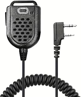 ETMY Speaker Microphone K Head 2 Pin, Compatible with UV-5R UV-82 BF-F8HP,RT22 RT21 H777 RT68,TH-F6 TK Series Two Way Radio, Shoulder Mic with 8-40 Inch Coil Cable