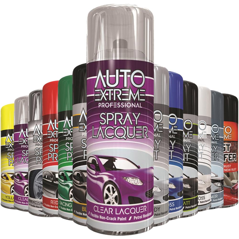 Alezyb Clear Lacquer 400Ml - Ax 1 X Auto Extreme Clear Lacquer Spray Paint 400Ml Professional Quality, Perfect Finish Multipurpose Aerosol For Cars, Bikes,Vans, Metal, Wood