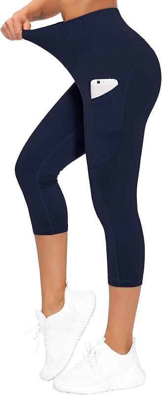 THE GYM PEOPLE Women's Thick High Waist Capris Yoga Pants Workout Leggings image 3
