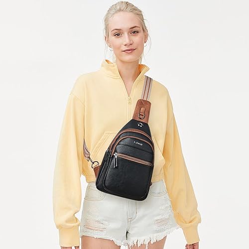 Miniatura 2 de Sling Bag For Women Faux Leather Small Casual Daypack Backpack Fanny Pack Crossbody Chest Bags Purse