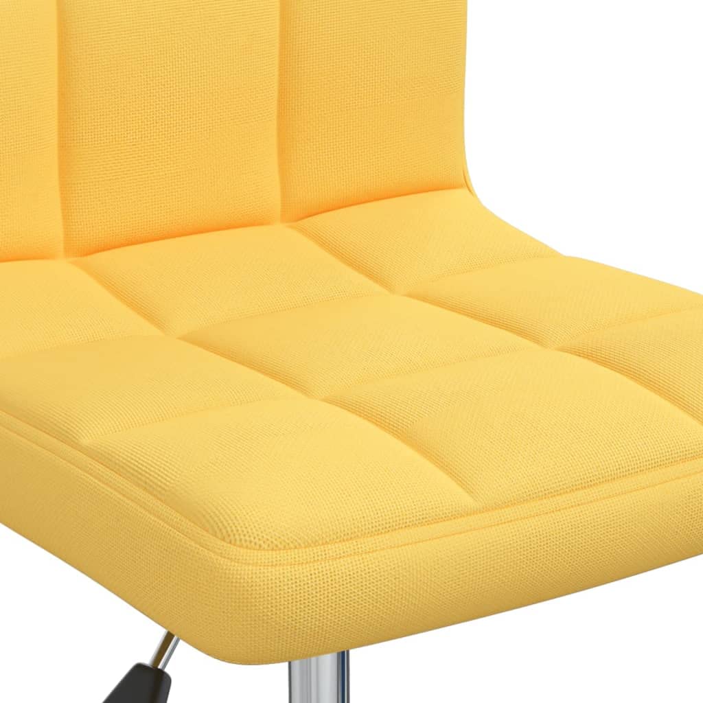 Bürostuhl, drehbar, verstellbar, Senfgelb, mit Gashebemechanismus und 360-Grad-Rollen, mit weichem Stoff bezogen und gepolstert, für ergonomischen Schreibtisch