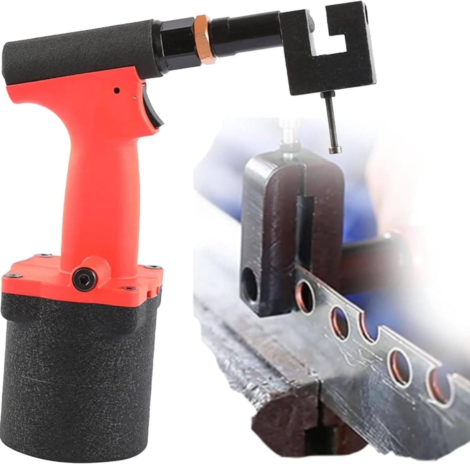 Strumento di apertura pneumatico in metallo, perforatore regolabile da 3,2 a 12,3 mm, con testa rotante a 360°, ideale per fabbrica, ufficio e uso domestico (6 mm)