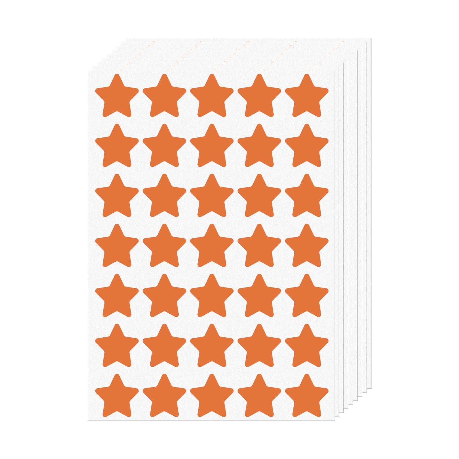 FINDAT Orange Star Stickers 1 Inch Vinyl Kids Reward Sticker Adhesive Removable Waterproof Reusable Small Stars Labels for Children Student School