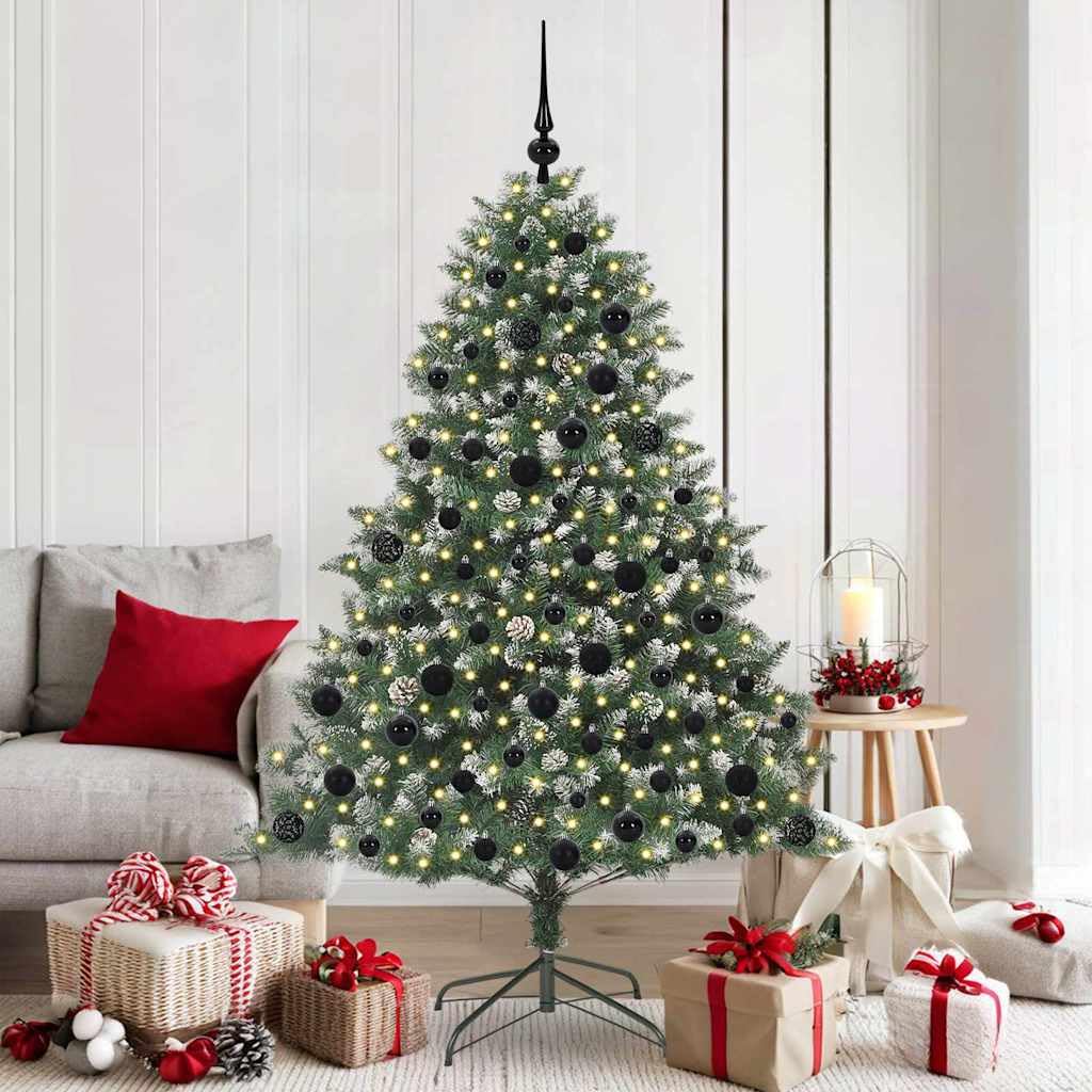 Árbol de Navidad artificial familiar de 180 cm GeenYuu con luces cálidas