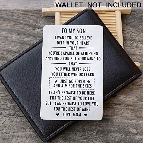 Inspirational Gifts for Son from Mom, Engraved Wallet Inserts with Motivational Quotes, Wallet Insert Cards for Graduation Birthday Gift Ideas4