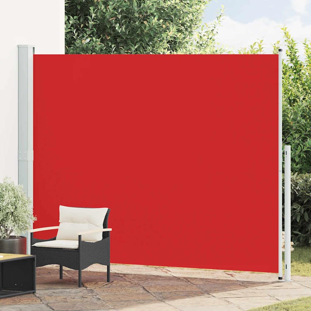 Auvent latéral rétractable de patio 220x300 cm rouge gris