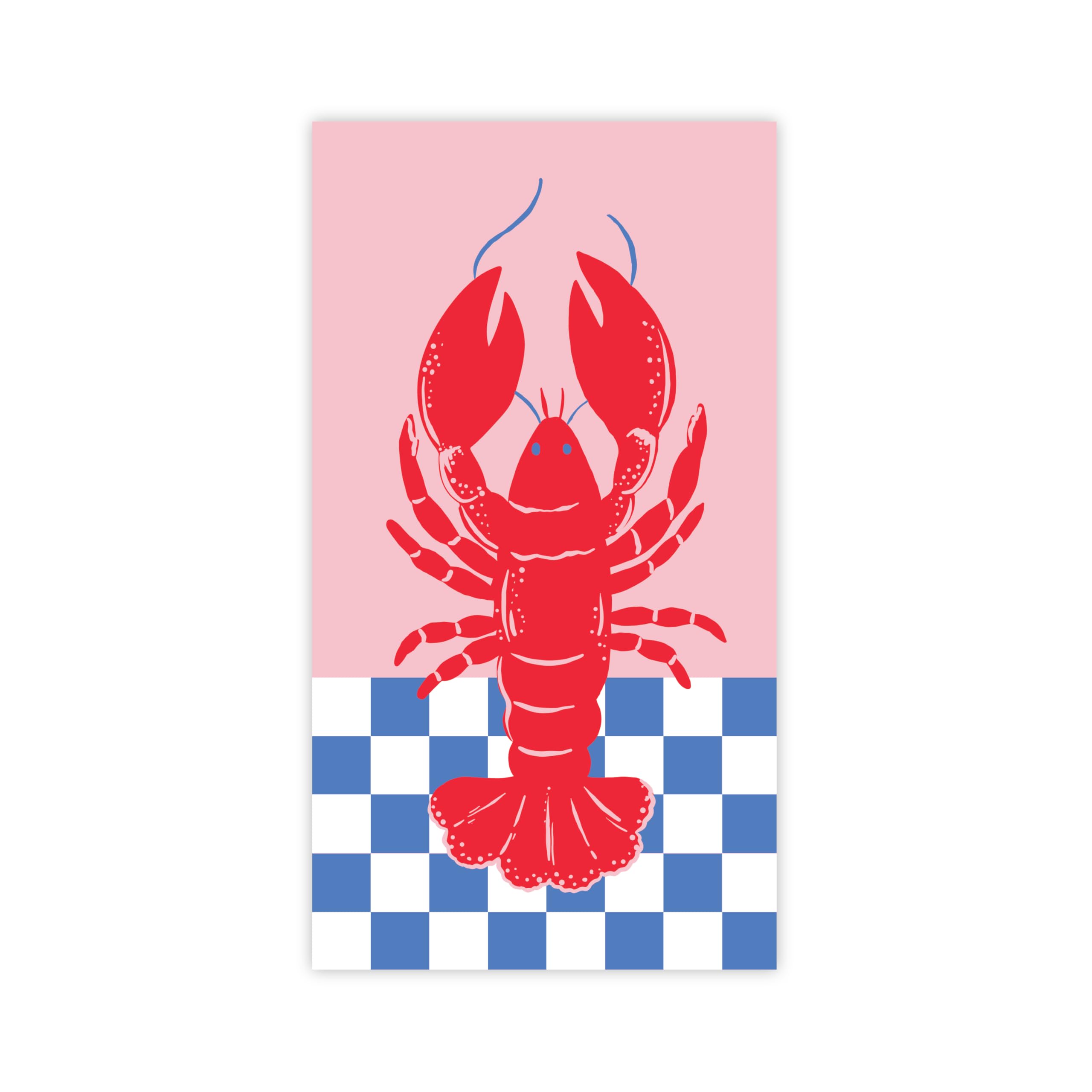 Bonjour Fete Toallas decorativas de papel de langosta, a cuadros rojos y azules
