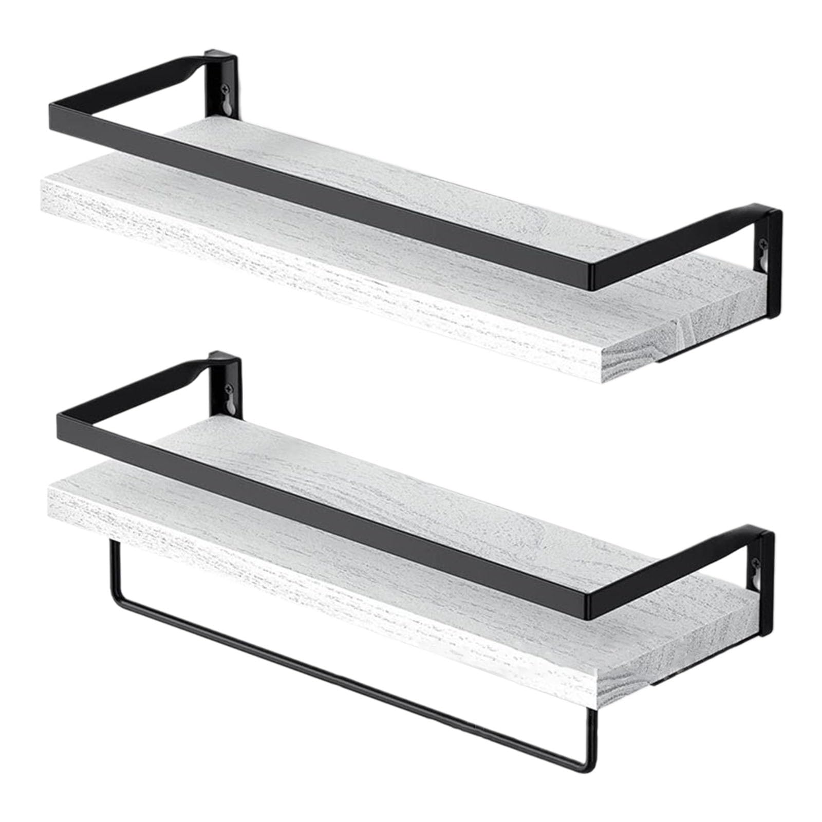 NEWFT Sturdy Wall Mounted Floating Shelves Multipurpose Floating Shelves Practical Wood Wall Mounted Holder for Bathroom Decorative