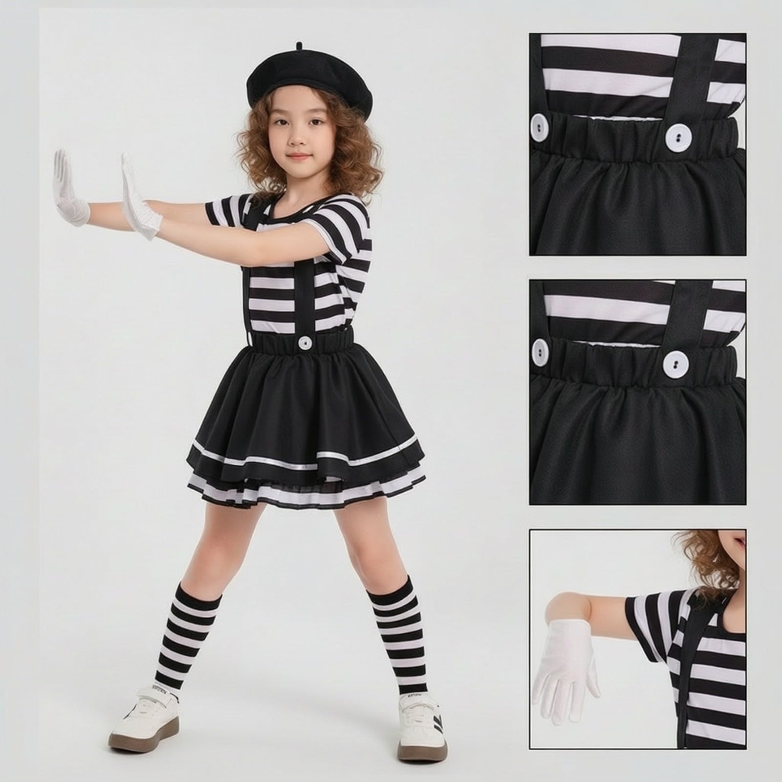 Costume da con Guanti Bianchi | Travestimento da, Co, per Feste in Maschera, Carnevale, Halloween